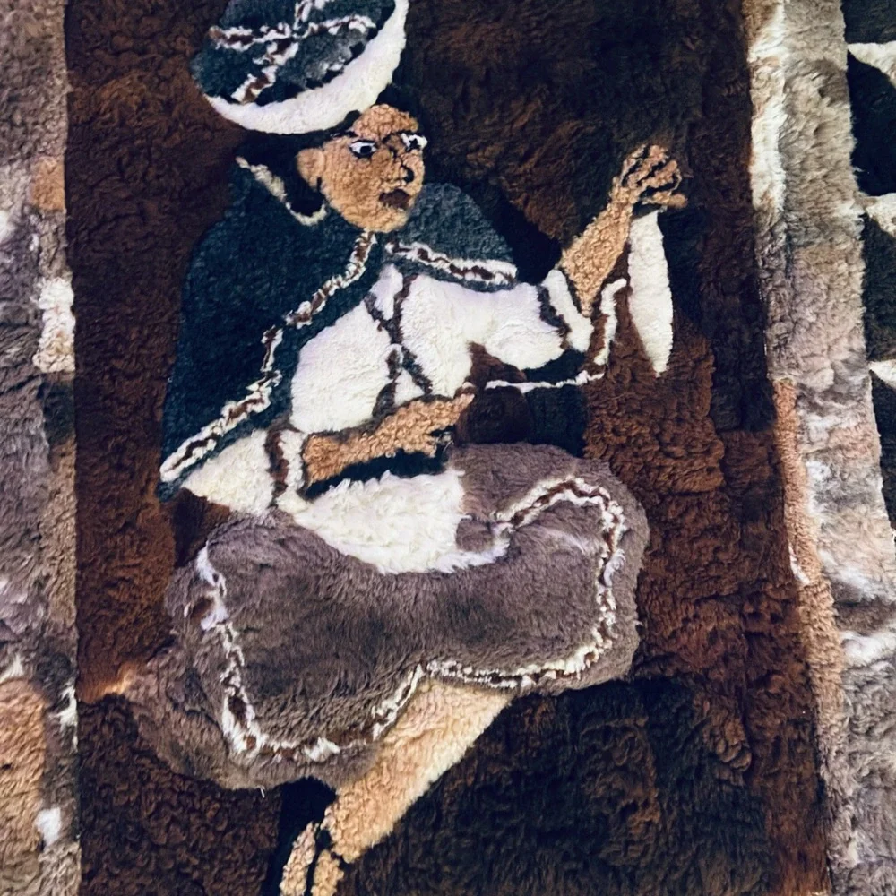 SUPER RARE Large Genuine Alpaca Wall-hanging Rug - “A Woman Scorned” - 68” x 51”